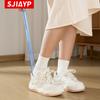 Calzador japonés colgante para zapatos, artefacto para zapatos de pie perezoso, dispositivo para zapatos manos libres para ancianos y mujeres embarazadas, dispositivo para zapatos de plástico con mango largo