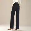 Pantalones Rectos para Mujer Invierno Gruesos Casuales Negros Otoño e Invierno Cintura Alta Adelgazantes Tubo de Humo Pantalones para Niños
