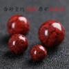 Arena de Cristal de Alto Contenido Cinabrio Natural Cuentas Sueltas Cuentas Redondas Pulsera de Arena Púrpura Dorada Accesorios Hechos a Mano Pulsera DIY