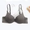 Sutiã sem costura brilhante de fábrica, cor clara, taça B, top sutiã sexy de V profundo para mulheres, lingerie com bojo, primavera e verão