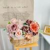 Directo de fábrica 6 rosas peonías simulación boda decoración del hogar mesa de comedor sala de estar decoración de mesa de comedor fotografía flores artificiales
