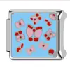 Pulsera modular estilo cereza más vendida transfronteriza acero de titanio gota de aceite costura a mano a juego pulsera unisex DIY