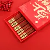 Palillos de Año Nuevo Palillos de Madera para Alitas de Pollo Caja de Regalo 10 Pares Caja de Regalo de Sándalo Rojo Embalaje Año del Caballo Palillos de Madera Sin Pintura Sin Cera