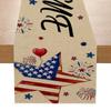 2026 Nuevo Camino de Mesa del Día de la Independencia Tela Decorativa de Mesa Festiva Americana de Lino Estampado para Sala de Estar Mesa de Comedor Mesa de Café Mantel