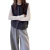 Colete Cardigan de Tricô Cinza Preguiçoso Estilo Coreano de Alta Qualidade para Mulheres Outono e Inverno Sem Mangas Camada de Colete Suéter Inverno