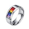 Anel Masculino Simples Personalizado Anel de Liga Europeu e Americano Moderno Acessórios Transfronteiriços Anel Neutro de Seis Cores Venda Direta da Fábrica