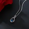 Corrente de Clavícula de Cristal Austríaco Amazon Transfronteiriça Colar Azul Simples Presente de Dia das Mães Amor Infinito