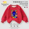 Sudadera para Niños Sprunki Rhythm Box Estilo Primavera y Otoño Bloques de Color para Niños Manga Raglán Cuello Redondo Superior Moderno