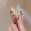 Anillo de Flor Exquisito con Circonio Brillante Chapado en Oro Real Diseño Nicho de Alta Gama Anillo de Dedo Abierto Ajustable Anillo para Dedo Índice Joyería de Mano
