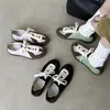Zapatillas de Entrenamiento Alemanas con Parches de Cuero Bloques de Color Dopamina 2026 Primavera Tacón Bajo Punta Redonda Completamente de Cuero Genuino Zapatos Deportivos Casuales para Mujer