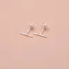 Brincos de Prata 925 Esterlina Minimalistas Stud Europeu e Americano Estilo Coreano Pequeno Redondo Haste Martelo Brincos da Moda Unissex Versátil
