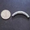 Plata Pura 999 Tubo Curvo Martillado Estilo Antiguo 3D Medio Pulsera Accesorios para Joyería de Plata DIY