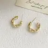 Brincos Metálicos Retro Penteado Francês Agulha de Prata S925 Brincos Geométricos Elegantes de Alto Padrão Brincos com Design de Moda