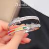 Pulsera de lujo con diamantes de imitación de circonitas y turmalina de colores, estilo de celebridad de Internet Lulu.