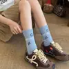 Calcetines de punto de estilo japonés de Stitch para primavera y verano, calcetines de dibujos animados lindos, calcetines de exportación estilo coreano, calcetines casuales