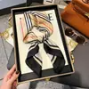 Pañuelo de Seda 70 Cuadrado Moda Coreana de Alta Gama Versátil Profesional Seda Sintética Pequeño Pañuelo de Cuello Estampado Retro Pañuelo de Seda para Mujer