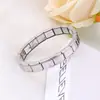 Pulsera Modular Italiana de Acero Inoxidable Europeo y Americano 9mm Pulsera de Acero de Titanio Empalmado Joyería DIY Pulsera Elástica para Parejas