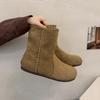 Outono 2025 Novas Botas de Moda Retro Maillard Aumentadoras de Altura Moda Versátil Tendência Ocidental Design Botas Curtas