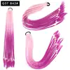 Pelucas Trenzadas de Colores Estilo Europeo y Americano, Coletas de Color Degradado, Trenzas de Espiga de Celebridades de Internet, Trenzas de Boxeadora de Tres Hebras para Discoteca