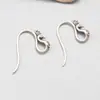 Aretes de fénix de plata esterlina S925 chapados en oro, gancho para la oreja, vintage envejecidos, negro tinta, colgantes de borla colgantes, joyería