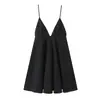 Vestido Curto Feminino Elegante Simples com Alças sem Mangas e Decote em V Estilo Europeu e Americano Transfronteiriço Nova Moda 2026 2563002