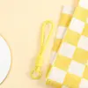 Llavero de Peluche de Cuerda Tejida a Mano de Color Sólido Lanyard Corto Portátil para Teléfono Colgante Decorativo para Bolso