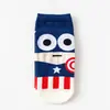 Nuevos calcetines de hombre de versión coreana para primavera y verano de dibujos animados de Superman Capitán América calcetines invisibles de boca baja de dibujos animados de Spider-Man