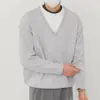 Suéter Falso de Dos Piezas con Cuello en V Estilo Old Money para Hombre, Tejido Melard de Invierno, Chaqueta Trendy Retro Americana para Pareja