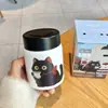 Copo Térmico Estudante Dilebel Gato de Aço Inoxidável para Meninas com Bom Visual e Novo Bolso de Aba Portátil Mini para Copo em Calça