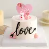 Decoração de Bolo Dia dos Namorados 2025 Urso Vela 520 Cartão Coração Amor Acrílico Decoração de Confeitaria Plug-in