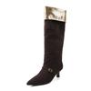 Botas de Tacón de Aguja con Punta Fina de 5.5cm para Mujer 2025 Nuevas Botas de Montar Delgadas de Tacón Alto de Dos Usos Botas de Moda Versátiles