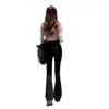 Jeans Micro Flare Feminino Cintura Alta 2025 Nova Primavera Justo Modelador Stretch Reto Largo Tendência Calça Mop