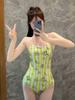 Traje de baño deportivo profesional de carreras, de nueva moda, a rayas, sencillo, ajustado, con espalda descubierta y aberturas laterales, para piscina