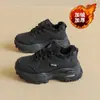 Tênis Dad Femininos Forrados com Lã, Novos Sapatos Respiráveis de Inverno, Sapatos de Algodão Quentes Espessos, Sapatos Esportivos Casuais de Sola Grossa com Aumento de Altura