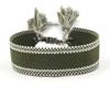 Pulsera de Cinta Tejida Estilo Étnico con Texto Bordado y Borlas, Pulsera Trenzada DIY, Diseño Simple, 104 Colores Disponibles, Pulsera Estilo Europeo y Americano