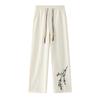 Pantalones de Seda de Hielo de Verano para Hombre, Nuevo Estilo Chino Tendencia Nacional Bordado Juvenil Recto Casual, Pantalones Deportivos para Hombre