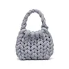 Bolsa de Mão DIY Tendência Estilo Ins com Lã Islandesa Ultra Grossa, Bolsa Tecida à Mão em Formato de Coração da Fábrica de Origem