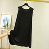 Vestido de verano de modal de longitud media para mujer, holgado, con escote pronunciado y falda interior sin mangas.