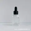 Em Estoque 10ml-100ml Frascos Quadrados Transparentes para Óleo Essencial, Frascos de Vidro Quadrados com Conta-gotas, Frascos Originais para Líquidos, Frascos Dispensadores