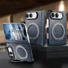 Patrón de Cocodrilo Adecuado para iPhone 18 Duo Soporte Magnético Giratorio Funda Protectora Plegable para Pantalla Carcasa de PU con Eje Dual Anti-Caídas