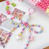 Bonitas cuentas de tambor con forma de lazo de dibujos animados, cuentas sueltas de cuatro vías, hechas a mano, cadena para teléfono móvil, horquilla para el pelo, accesorios de joyería, material