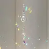 Conjunto de 6 Peças Transfronteiriço para Tiktok da Série Prata com Pingentes de Cristal, Sino de Vento Captador de Luz Jardim Lua e Estrela, Pegadores de Sol