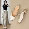 Mules Zhr de Estilo Francés con Punta Cerrada para Mujer, Nuevos Sandalias de Exterior Estilo Chino Retro Verano 2026, Mules Elegantes