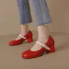 33 Hebilla Resorte Nuevos Zapatos de Mujer con Punta Redonda y Tacón Medio 2023 Zapatos de Comercio Exterior Lolita para Mujer 48 Zapatos Casuales de una Sola Capa para Mujer