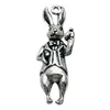 Pendente de Coelho da Páscoa de Prata Antiga DIY Transfronteiriço Acessórios de Liga Chaveiro Acessórios Pingente de Pulseira Colar Brinco