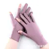 Luvas de Meio Dedo Femininas Finas para Colheita de Chá Luvas Brancas Femininas de Meio Dedo para Beleza Luvas de Meio Dedo para Motorista com Proteção Solar Luvas Curtas para Nail Art