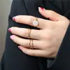 Conjunto de tres anillos abiertos de moda simple y único estilo coreano Dongdaemun, joyería de moda para mujer