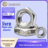 Porca fina de aço inoxidável 304 porca de rosca invertida porca de rosca fina porca sextavada externa parafuso porca atacado M8/M10/M12