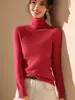 Suéter Camada Base de Gola Alta Outono/Inverno 2026 para Mulheres, Camada Interna Elegante, Tricô de Lã Novo Outono/Inverno, Suéter Preto de Corte Justo