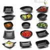 Plato de Melamina para Sazonar Barbacoa con Dos o Tres Compartimentos, Plato Comercial Creativo para Barbacoa, Hot Pot, Condimentos, Platos Fríos y Bocadillos
